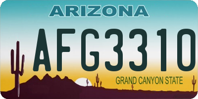 AZ license plate AFG3310