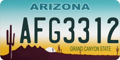 AZ license plate AFG3312