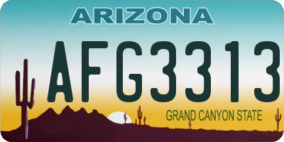 AZ license plate AFG3313