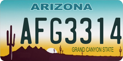 AZ license plate AFG3314