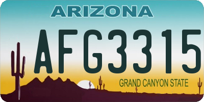 AZ license plate AFG3315