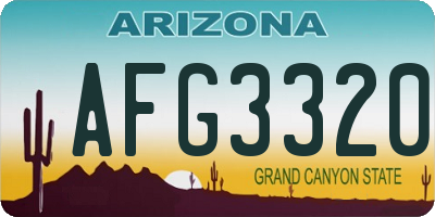 AZ license plate AFG3320