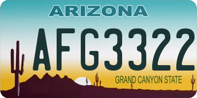 AZ license plate AFG3322