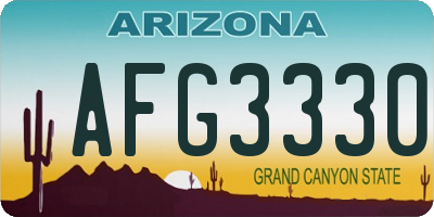 AZ license plate AFG3330