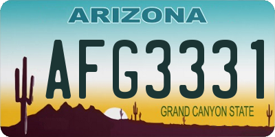 AZ license plate AFG3331