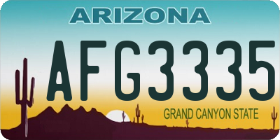 AZ license plate AFG3335