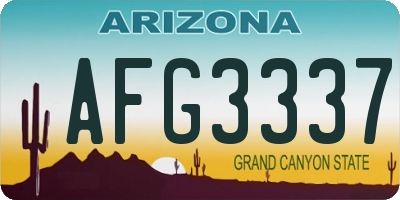 AZ license plate AFG3337