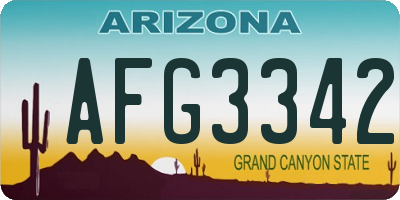 AZ license plate AFG3342