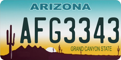 AZ license plate AFG3343