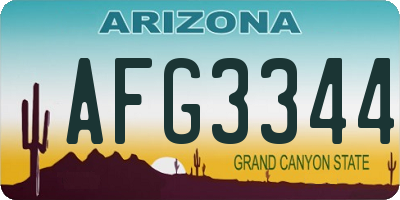AZ license plate AFG3344