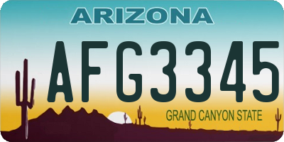 AZ license plate AFG3345