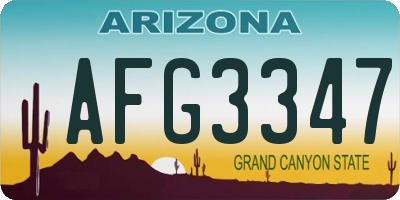 AZ license plate AFG3347