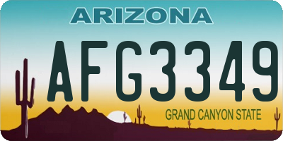 AZ license plate AFG3349