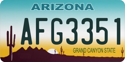 AZ license plate AFG3351