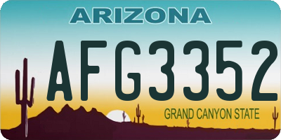 AZ license plate AFG3352