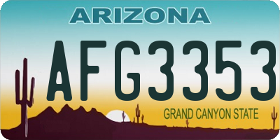 AZ license plate AFG3353