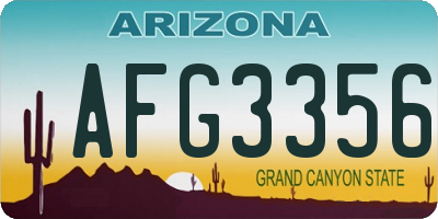AZ license plate AFG3356