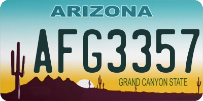 AZ license plate AFG3357