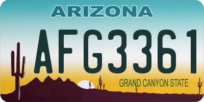 AZ license plate AFG3361