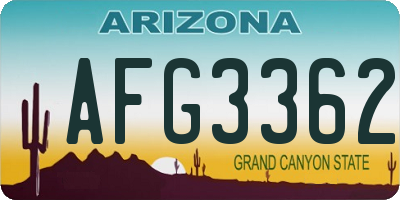 AZ license plate AFG3362