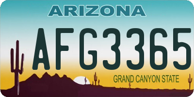 AZ license plate AFG3365
