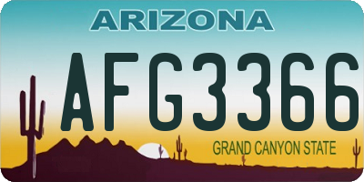 AZ license plate AFG3366
