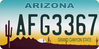 AZ license plate AFG3367