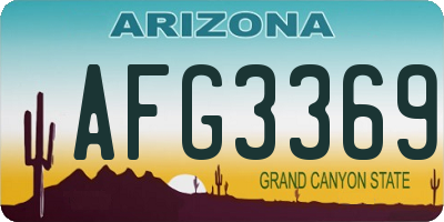 AZ license plate AFG3369