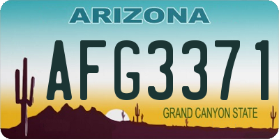 AZ license plate AFG3371
