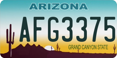 AZ license plate AFG3375