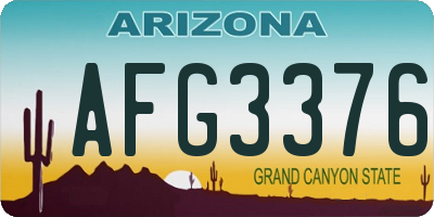 AZ license plate AFG3376