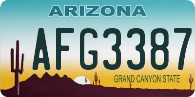 AZ license plate AFG3387