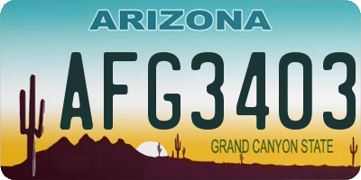 AZ license plate AFG3403