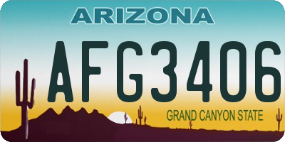 AZ license plate AFG3406