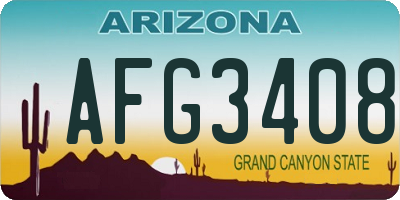AZ license plate AFG3408