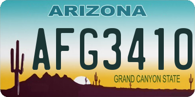 AZ license plate AFG3410