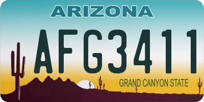AZ license plate AFG3411