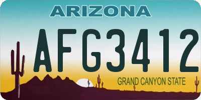 AZ license plate AFG3412