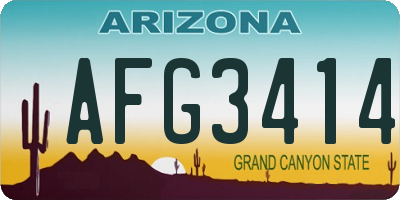 AZ license plate AFG3414
