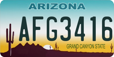 AZ license plate AFG3416