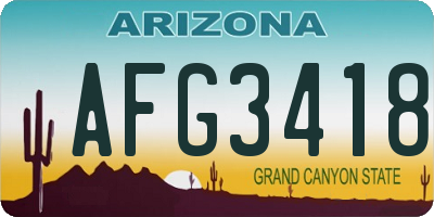 AZ license plate AFG3418