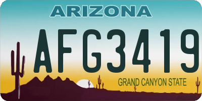AZ license plate AFG3419