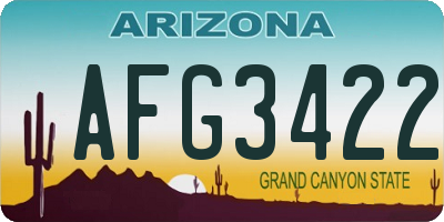 AZ license plate AFG3422