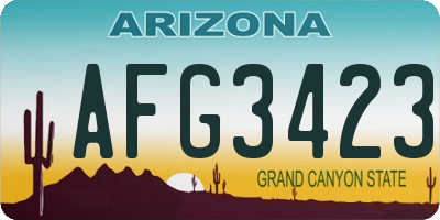 AZ license plate AFG3423
