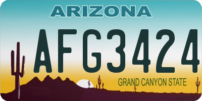AZ license plate AFG3424