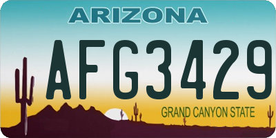 AZ license plate AFG3429