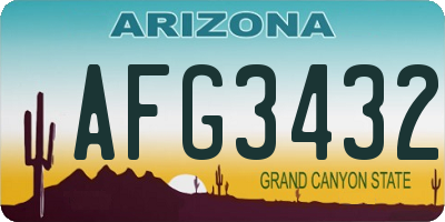 AZ license plate AFG3432