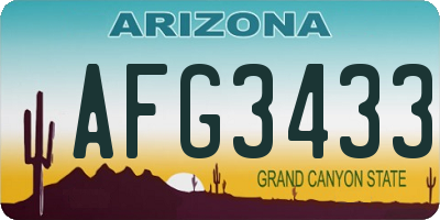 AZ license plate AFG3433