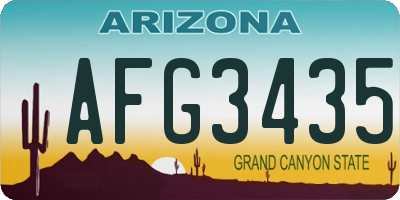 AZ license plate AFG3435