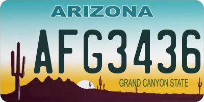 AZ license plate AFG3436